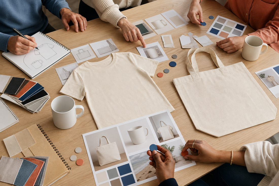 Community entwickelt gemeinsam Print-on-Demand-Ideen für T-Shirt, Tasse und Stoffbeutel