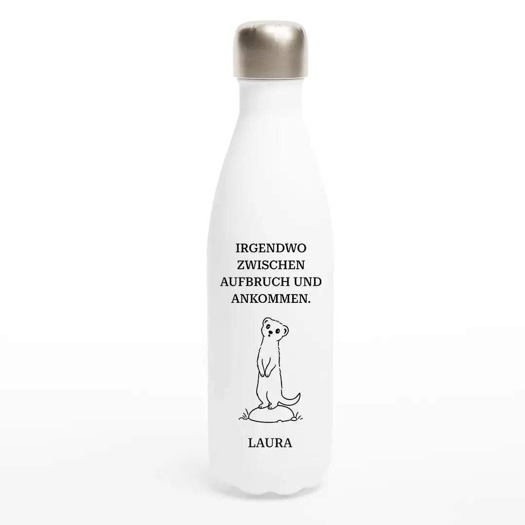 Personalisierte Edelstahl reise Trinkflasche mit Namen - 500 ml