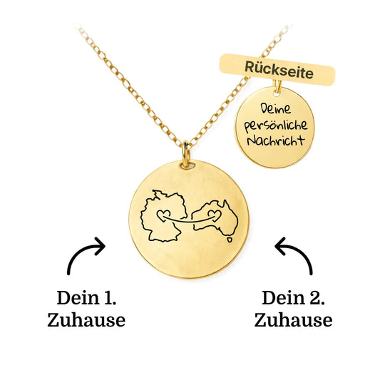 Personalisierte Kette – Gravur 2 Länder