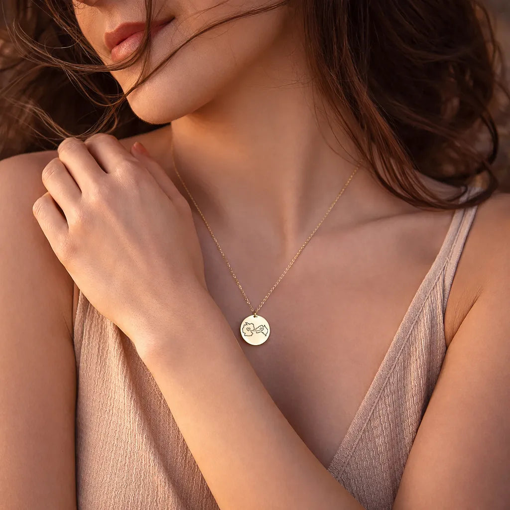 Personalisierte Kette – Gravur 2 Länder