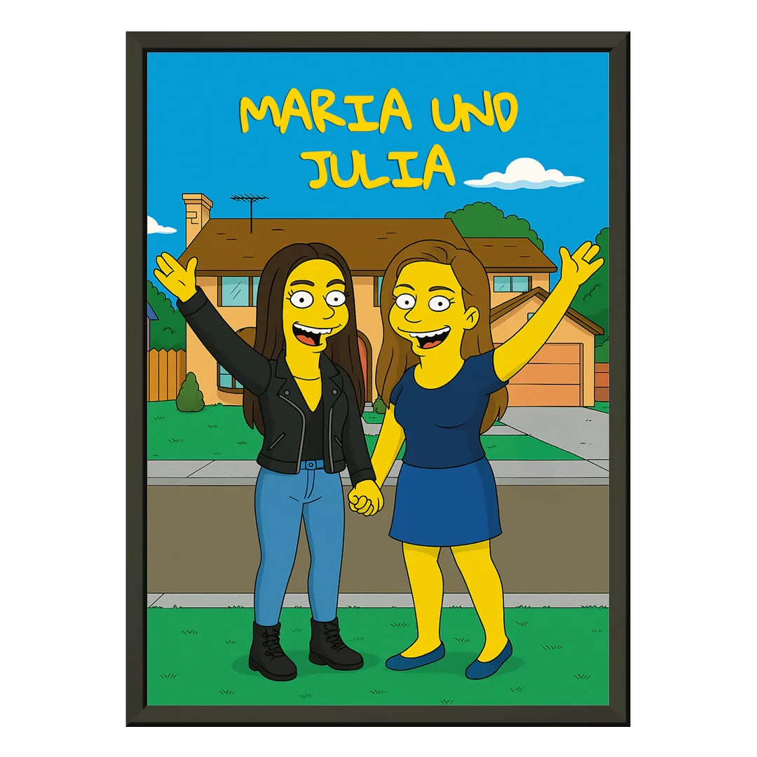 Poster Metallrahmen | Gelber Cartoon