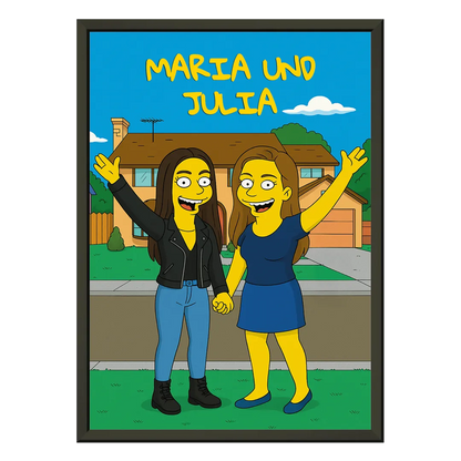 Poster Metallrahmen | Gelber Cartoon