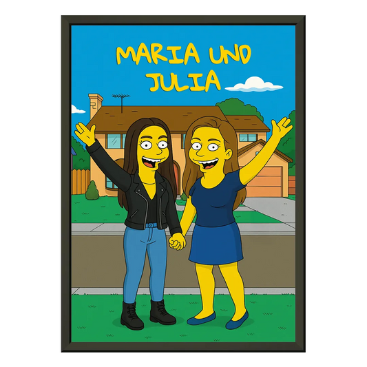 Poster Metallrahmen | Gelber Cartoon