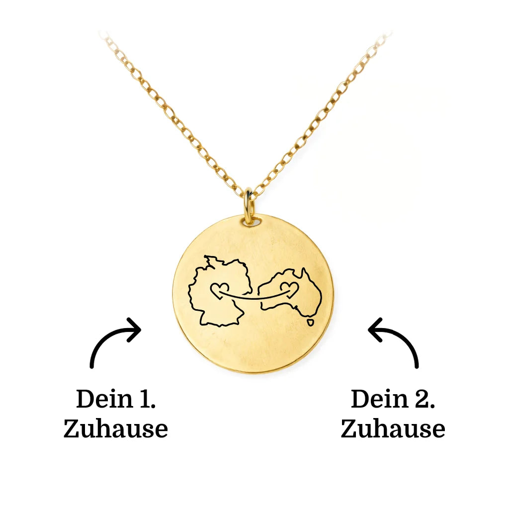 Personalisierte Kette mit Gravur – zweite Heimat