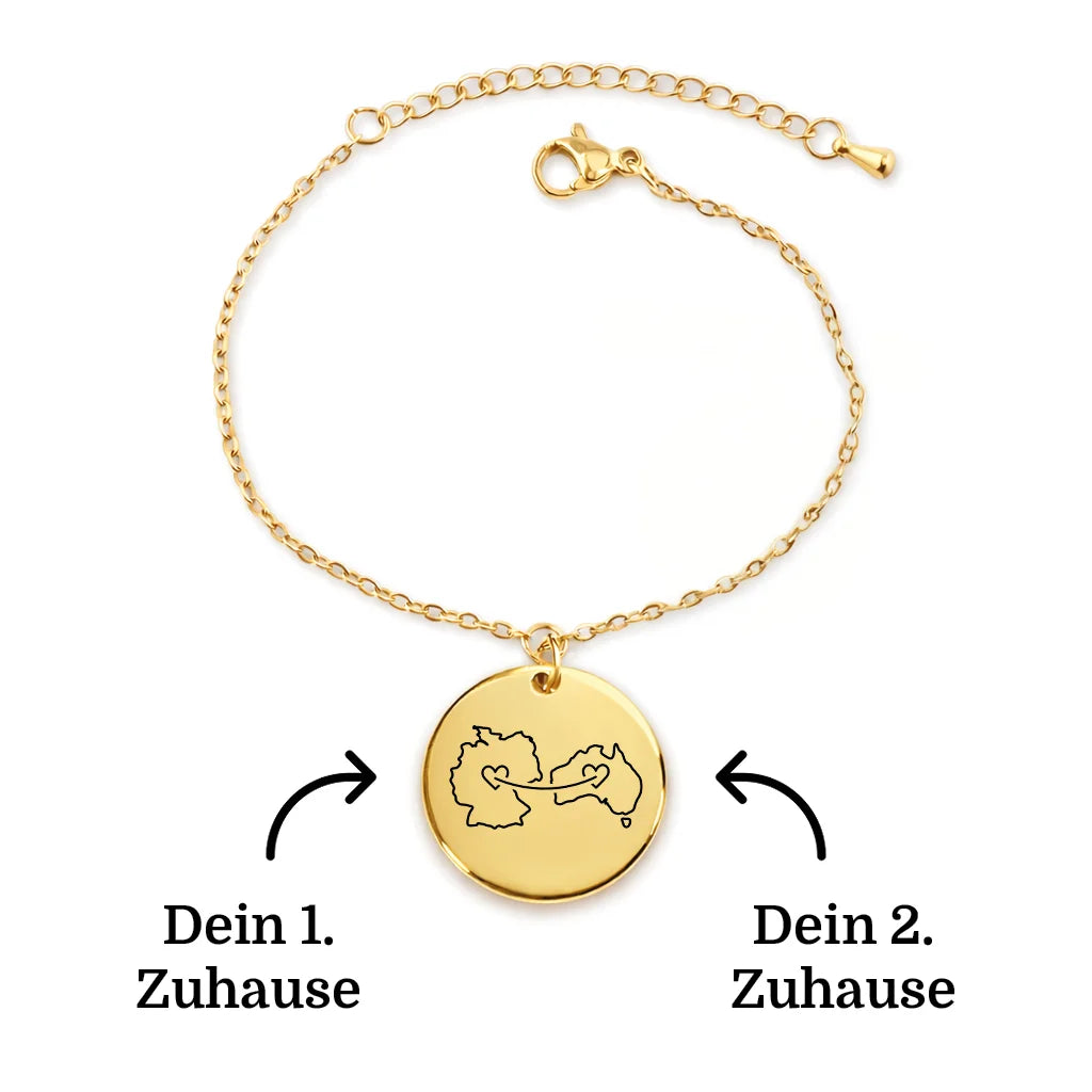 Personalisiertes Armband mit Gravur – zweite Heimat