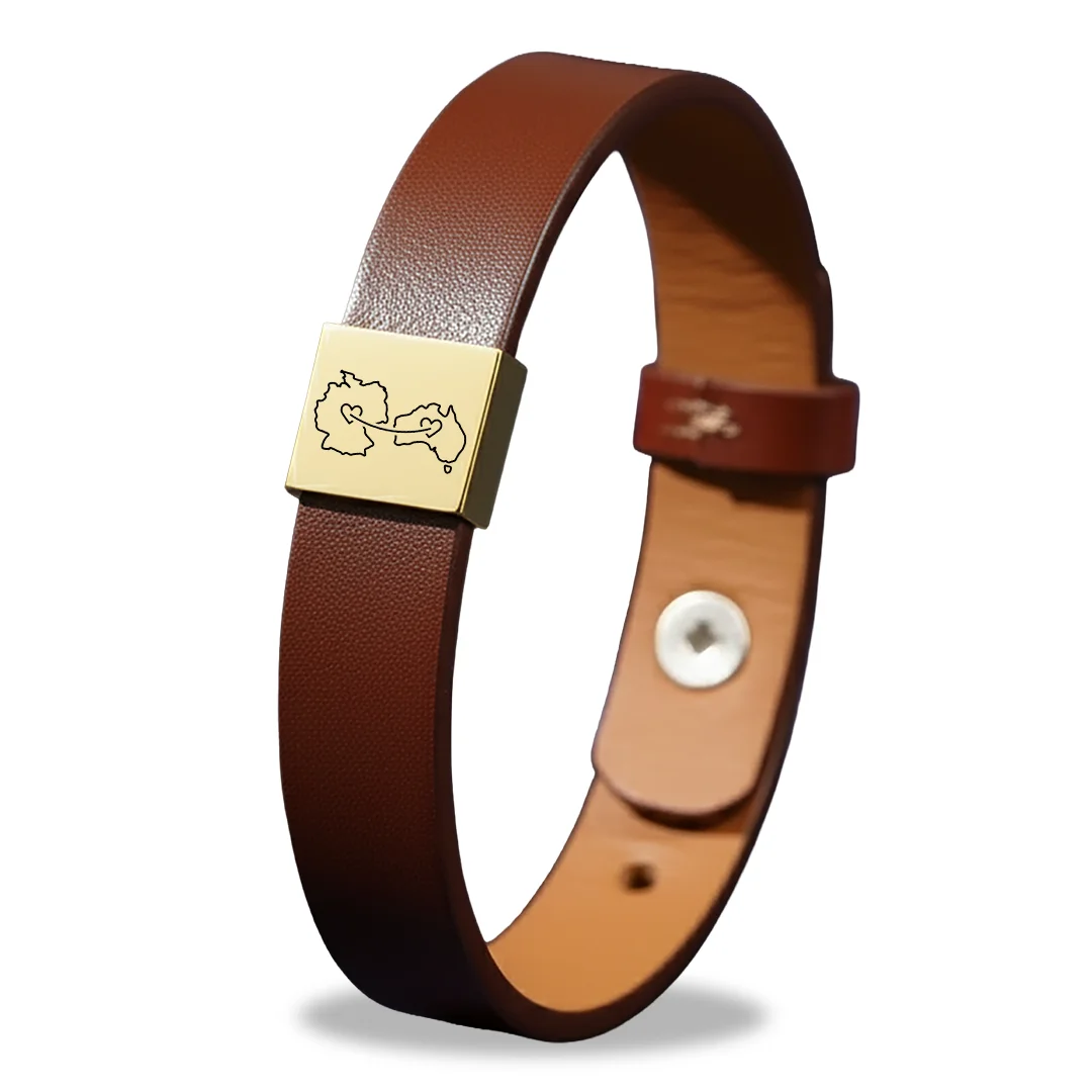 Personalisiertes Leder Armband Herren mit Gravur – zweite Heimat